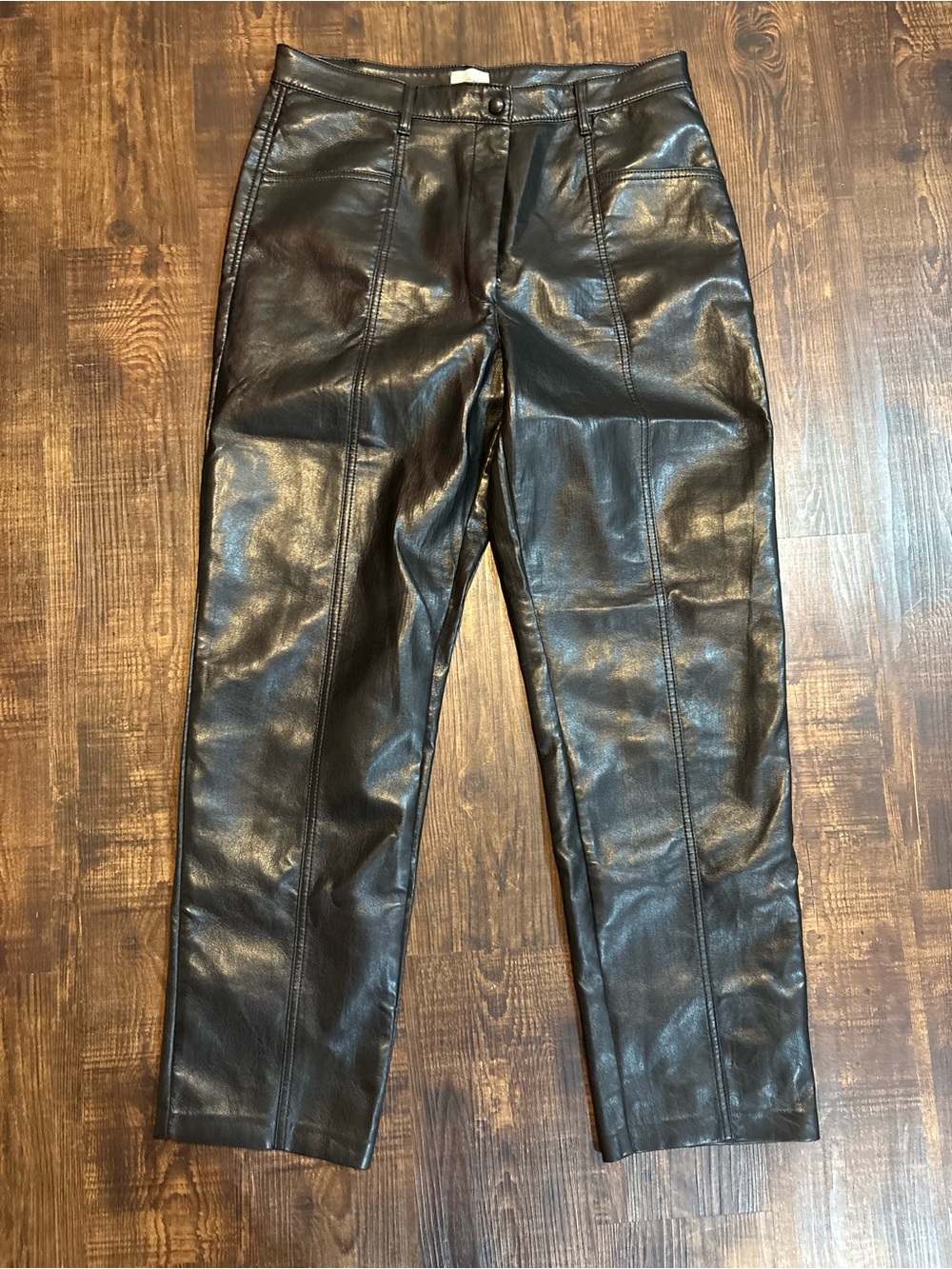 Wilfred Black Faux Leather Trim Skirt